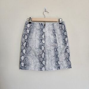 Free People Snake Print Mini Skirt - Black and White